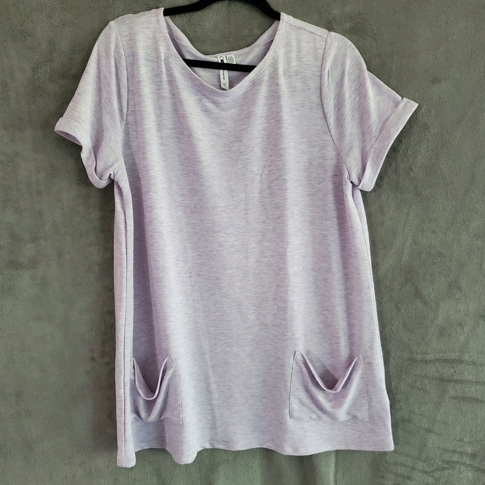 Cable & Gauge Short Sleeve Top Womens XL Lavender
